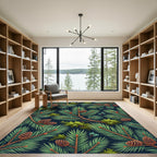 Evergreen Pine Forest Botanical Art Rug