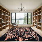 Elegant Blush Wisteria Botanical Vine Rug