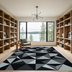 Monochromatic Geo Triangles Faceted Rug