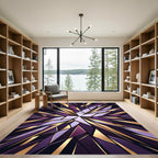Geometric Gold and Deep Amethyst Shards Rug