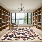 Vintage Ribbon Bow Lattice Art Rug