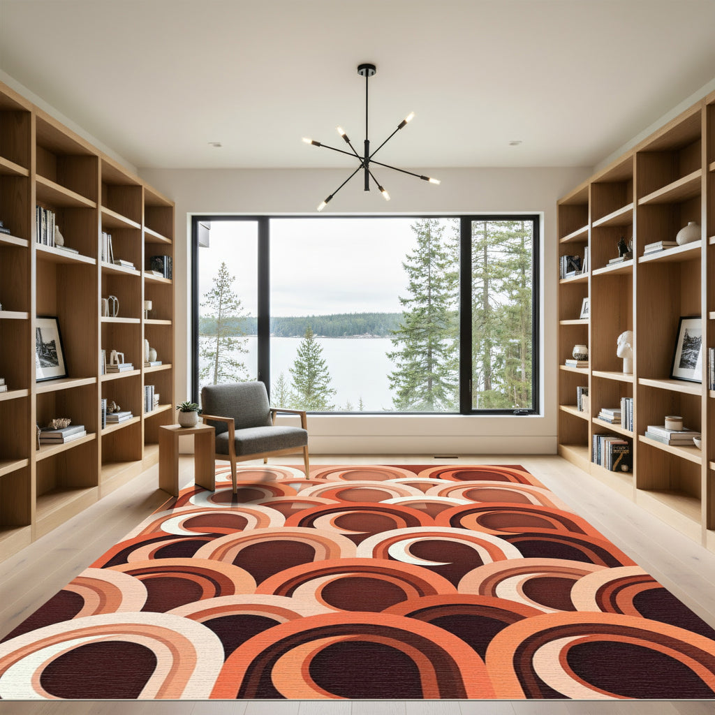 Retro Arches Terracotta Gradation Rug