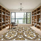 Rich Brown Clover Trellis Arabesque Rug