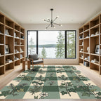 Green Ivy and Daisy Gingham Rug