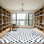 Minimalist Navy Blue Polka Dot Rug