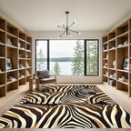 Bold Realistic Brown Zebra Stripe Rug