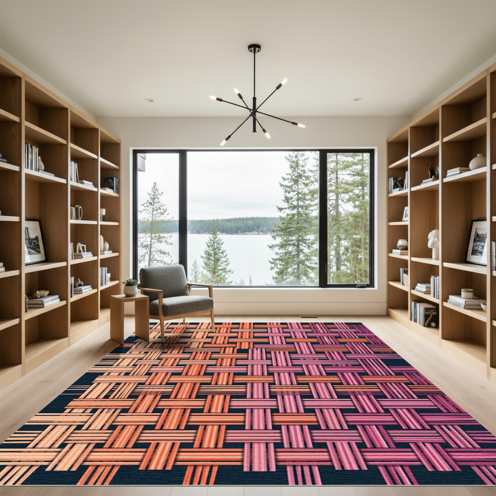 Warm Sunset Woven Stripe Rug