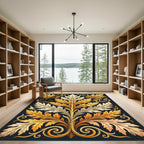 Gilded Golden Acanthus Leaf Scroll Rug