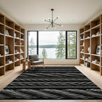 Monochromatic Braided Rope Lines Rug