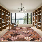 Terracotta Art Deco Scalloped Shell Rug