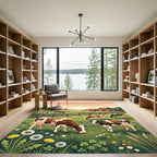 Pastoral Countryside Cows Meadow Landscape Rug