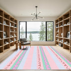 Pastel Stripes Wavy Border Rug