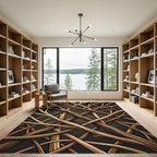 Brown Twig Intertwine Woodland Pattern Rug