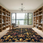 Royal Gold Fleur de Lis Crown Rug