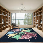 Pastel Drip Splatter Geometric Net Rug