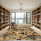 Sophisticated Golden Leopard Spot Backdrop Rug