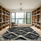Monochromatic Isometric Stairway Maze Rug