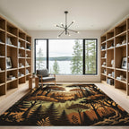 Woodland Forest Layers Amber Tones Rug