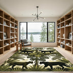 Jungle Panthers Amidst Lush Greenery Rug