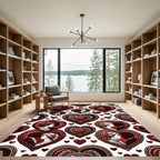 Vintage Red Heart Couple Portrait Rug