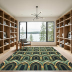 Emerald Green Art Deco Archway Rug