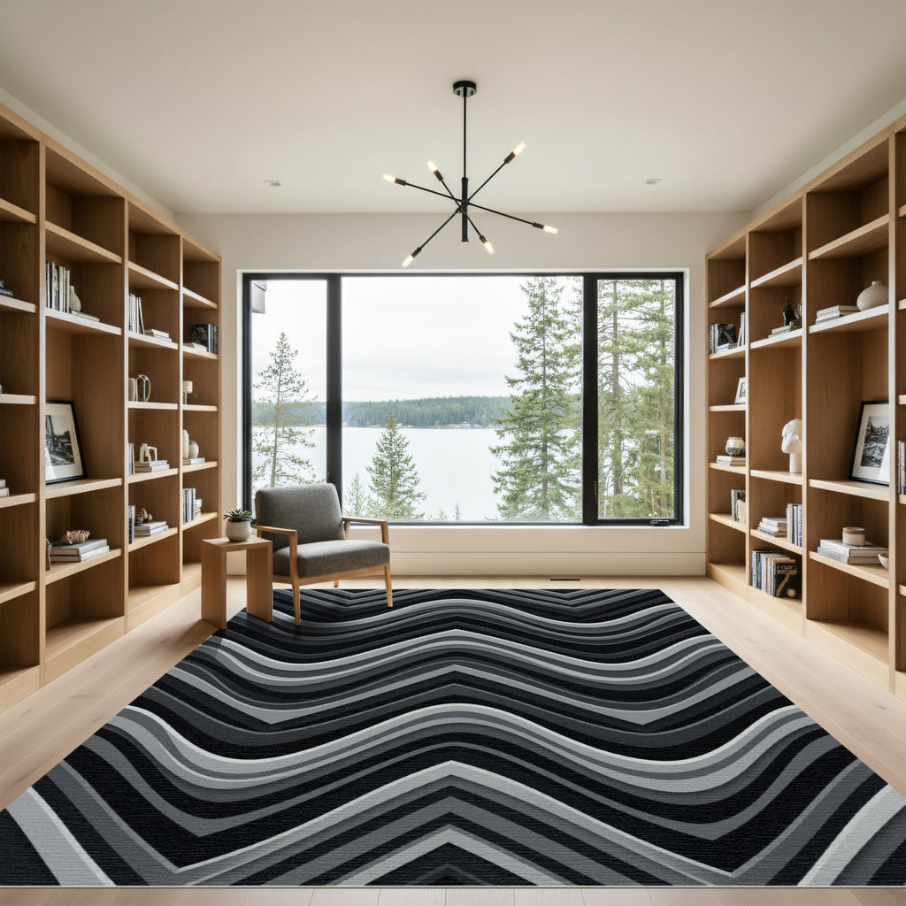 Monochromatic Layered Chevron Wave Rug