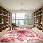 Ethereal Watercolor Pink Floral Bloom Rug