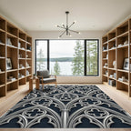 Silver Gothic Arch Window Rug