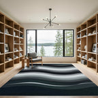 Monochromatic Abstract Wavy Layered Flow Rug