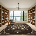 Antique Bronze Nautical Compass Rug