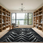 Monochrome Mountainous Chevron Composition Rug