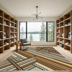 Woven Earth Tones Diagonal Rope Rug