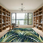 Rainy Forest Grass Botanical Foliage Rug