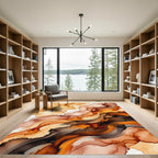 Abstract Earth Tone Fluid Wave Flow Rug