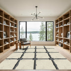 Vintage Sandstone Grid Tile Rug