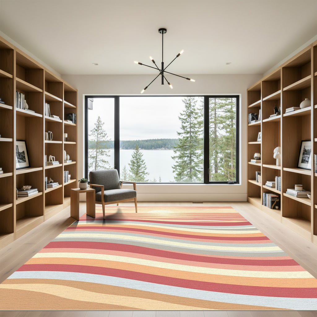 Sunset Serene Wave Colorblock Rug