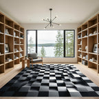 Monochromatic 3D Metallic Cubic Illusion Rug
