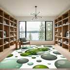 Green Bubbles Abstract Composition Rug