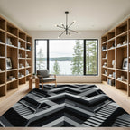 Monochromatic Geometric Illusion Staircase Rug