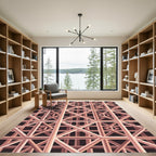 Rose Gold Geometric Interlocking Lines Rug