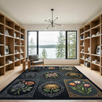 Ornate Floral Cameos Vintage Collection Rug
