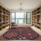 Coral Medallion Paisley Floral Arrangement Rug