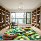 Fresh Kiwi Fruit Splash Art Rug