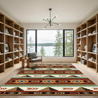Earthy Southwestern Geometric Pyramid Stripe Rug