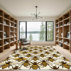 Honeybee Yellow Geometric Repeating Insect Rug