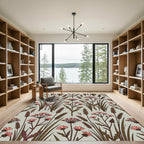 Coral Wildflower Meadow Grass Rug