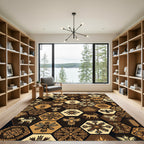 Earthy Tribal Hexagon Animal Earth Tone Rug