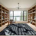 Monochromatic Houndstooth Geometric Facets Rug