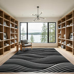 Monochromatic Wave Optical Illusion Rug