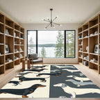 Minimalist Split Dachshund Dog Illustration Rug